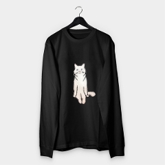 刺繍Tシャツ 3D刺繍 ロンＴ 長袖　ねこ ネコ