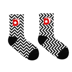 ジグザグ 靴下 ソックス フォトプリント ロゴ 刺繍 socks