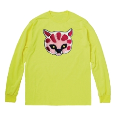 刺繍Tシャツ 3D刺繍 ロンＴ レオパード 豹 長袖