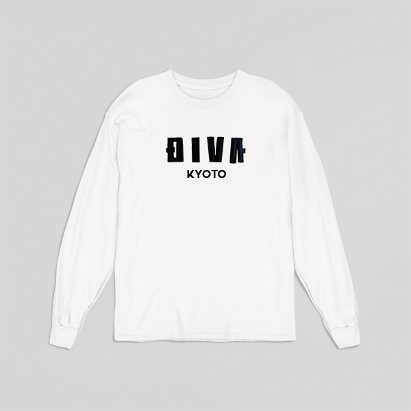 DIVA kyoto ロゴ 刺繍 ロンT DIVA kyoto ロゴ 刺繍 ロンT長袖 トップス ブラック ホワイト 全
