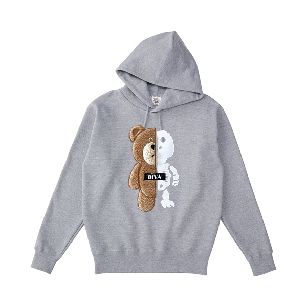 ドクロくま 異素材 キャラ目くま もこもこ ぷくぷく ふわふわ