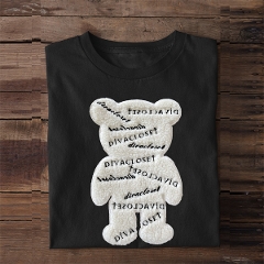 DIVA くま　もこもこ　ぷくふわ　ワッペン ロゴ クマ  刺繍 ぬいぐるみ風 3D刺繍 Tシャツ