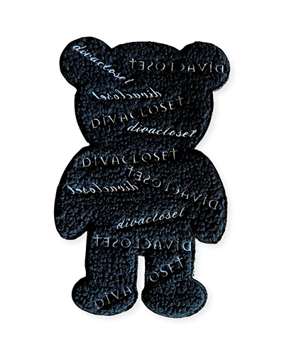 DIVA くま　もこもこ　ぷくふわ　ワッペン ロゴ クマ  刺繍 ぬいぐるみ風  3D刺繍 パーカー 