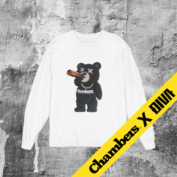 【Chambers×DIVAコラボ】 酔っ払い クマちゃん プリント ロンT Chambers×DIVAコラボ 酔っ払い クマちゃん プリント ロンT 全