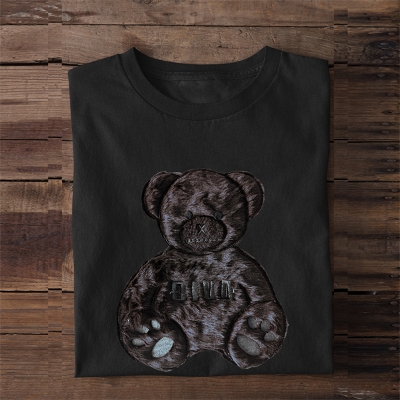 テディベア クマ　もこもこ　ぷくぷく ふわふわ　刺繍Tシャツ 3D刺繍