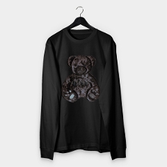 テディベア クマ　もこもこ　ぷくぷく ふわふわ　ワッペン刺繍Tシャツ 3D刺繍 ロンＴ