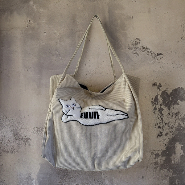 猫グッズ 名入れ刺繍 コーデュロイバッグ 全商品 DIVA CLOSET