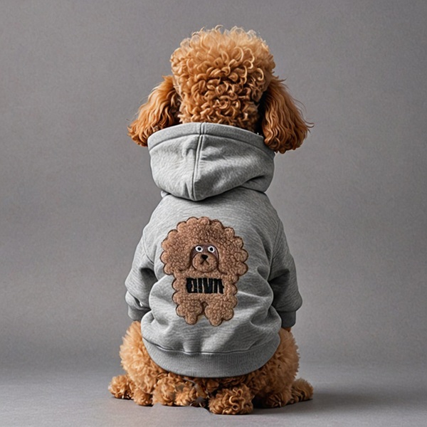 小型犬のプルパーカー ワソワソ グレー 犬グッズ 名入れ 刺繍 名前入れ パーカー プレゼント 犬服